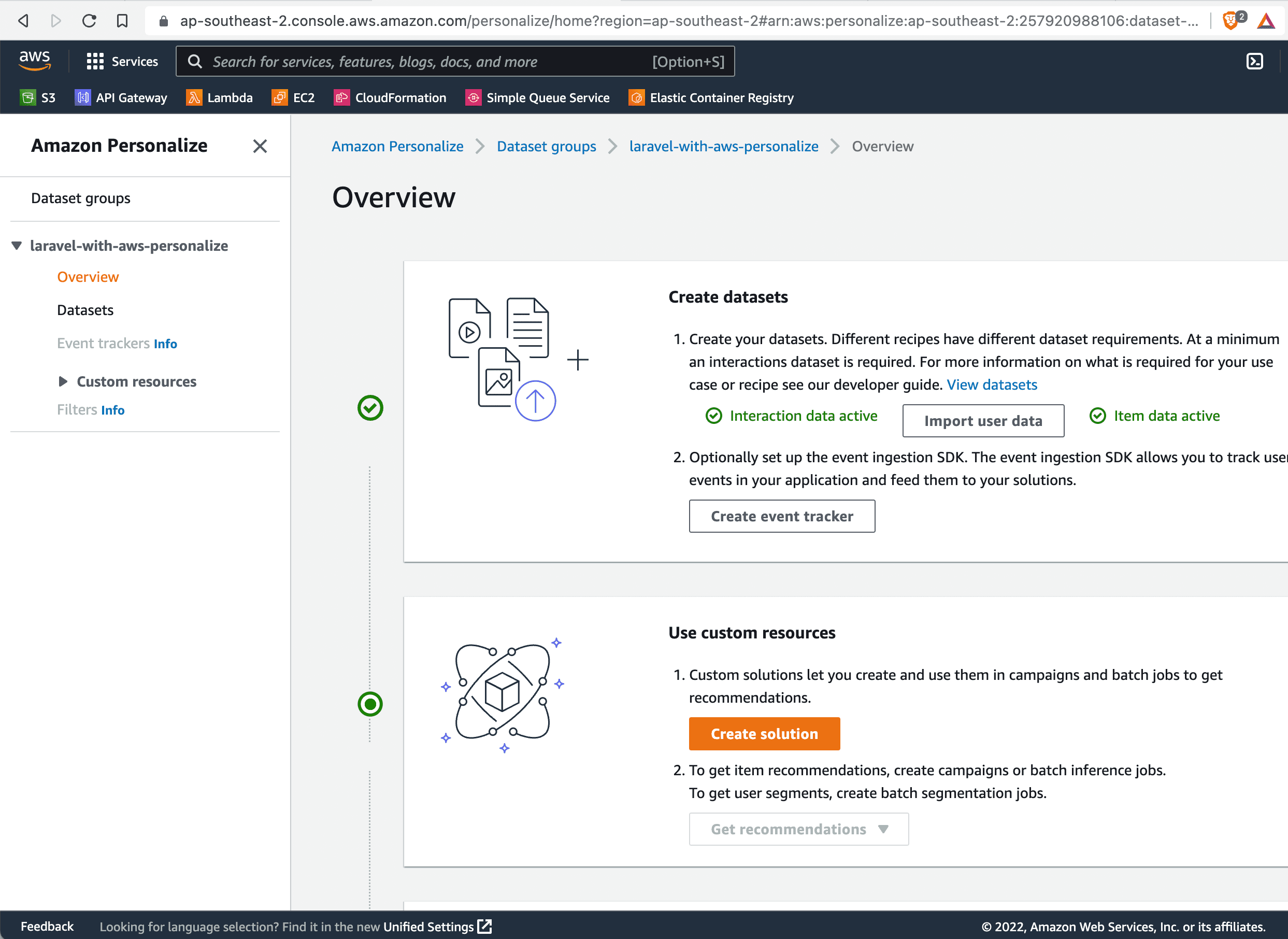 AWS Personalize Import Complete