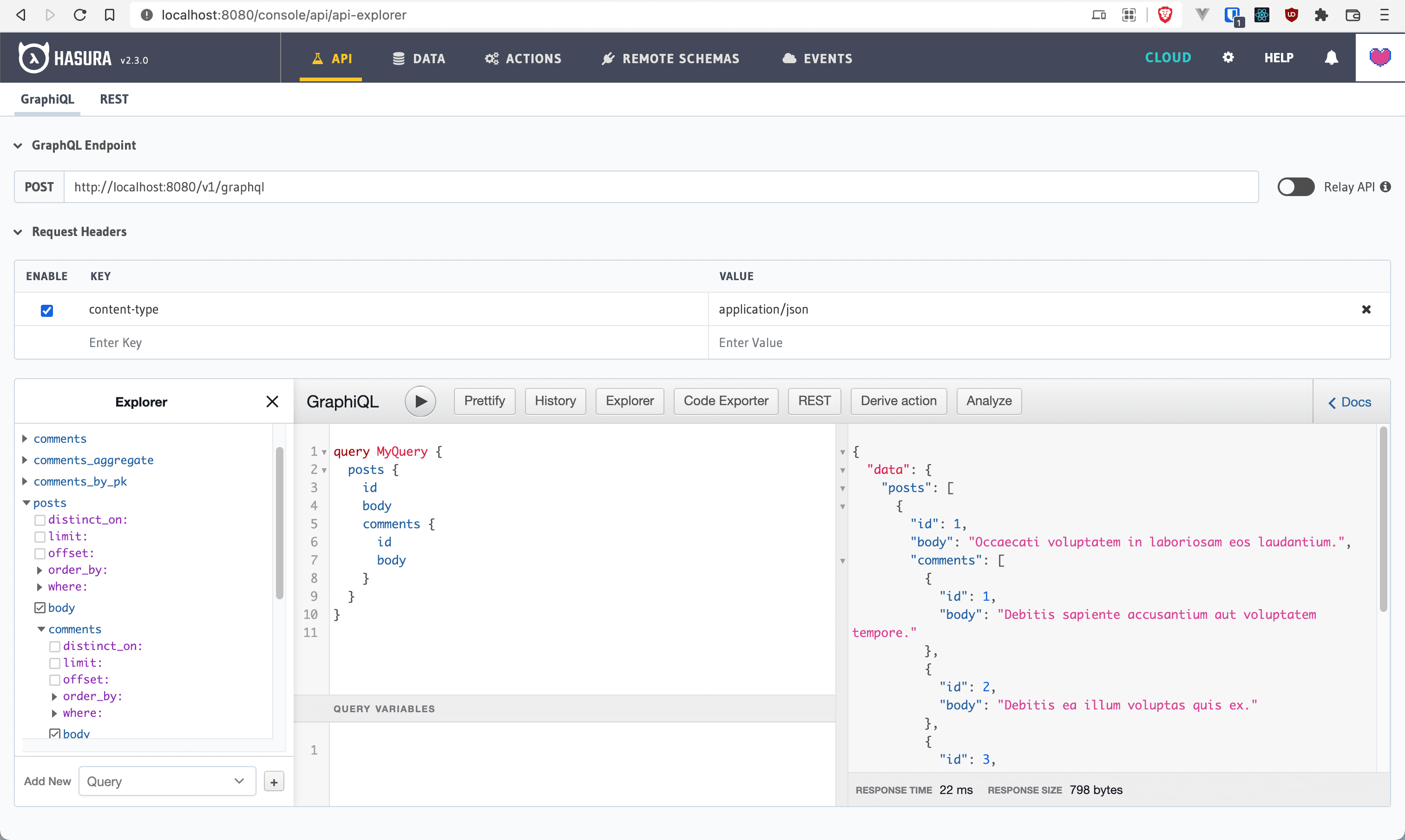 Hasura GraphQL Query